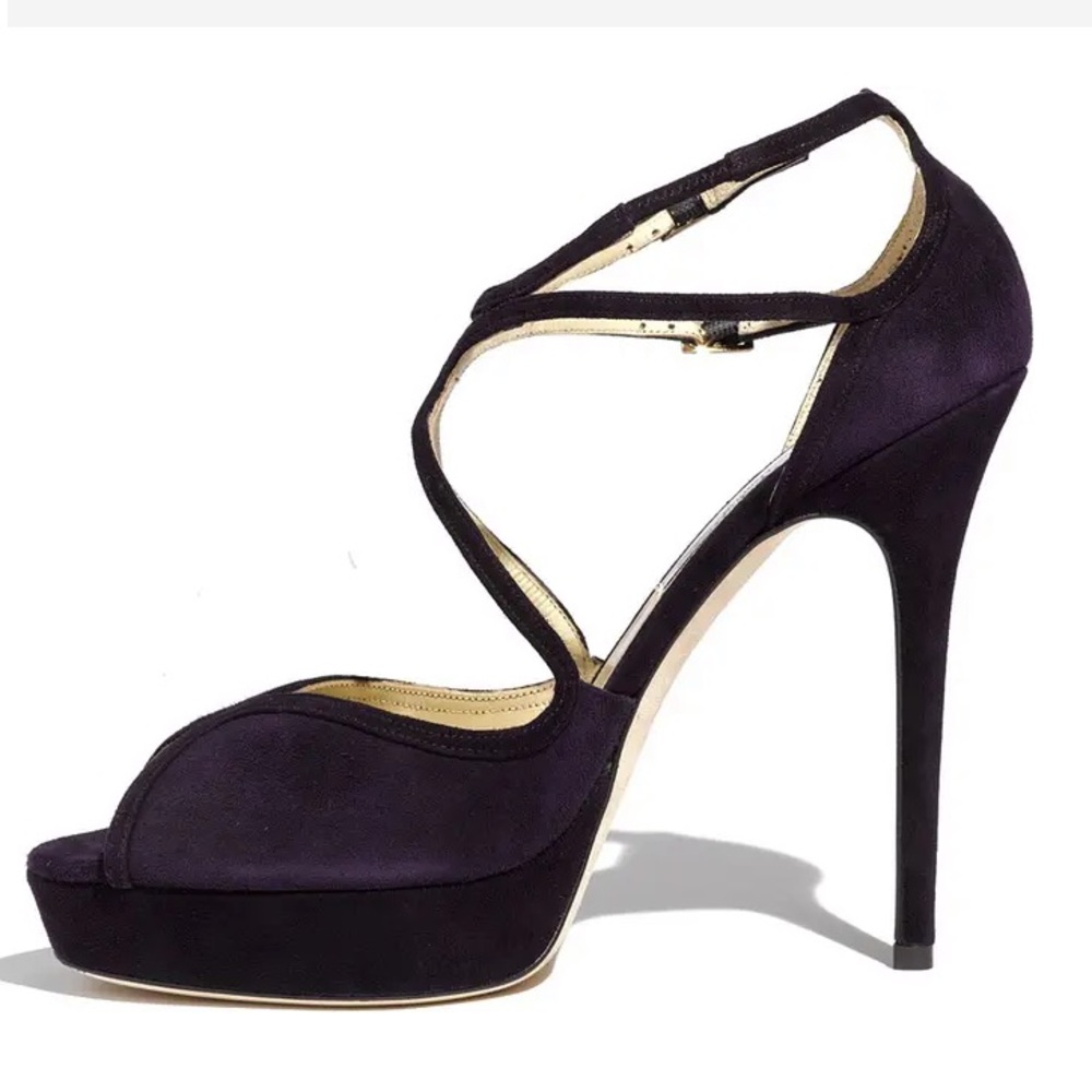 🤩🔥JIMMY CHOO Retro 2000s Fairview Platform Suede Sandal Sz40 - Picture 2 of 10